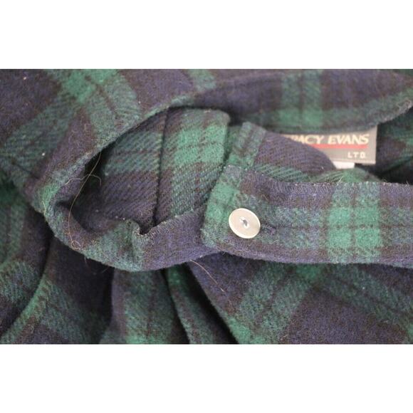 VINTAGE Tracy Evans Womens Juniors Sz 7 Pleated High Rise Plaid Mini Skirt Navy - Picture 6 of 6